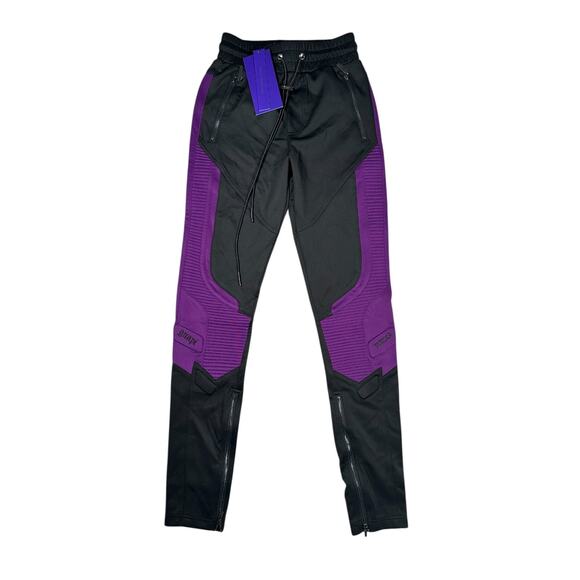 Guapi Pants Mens Size 28 Black Purple Zip Hem Moto Skinny Skate
